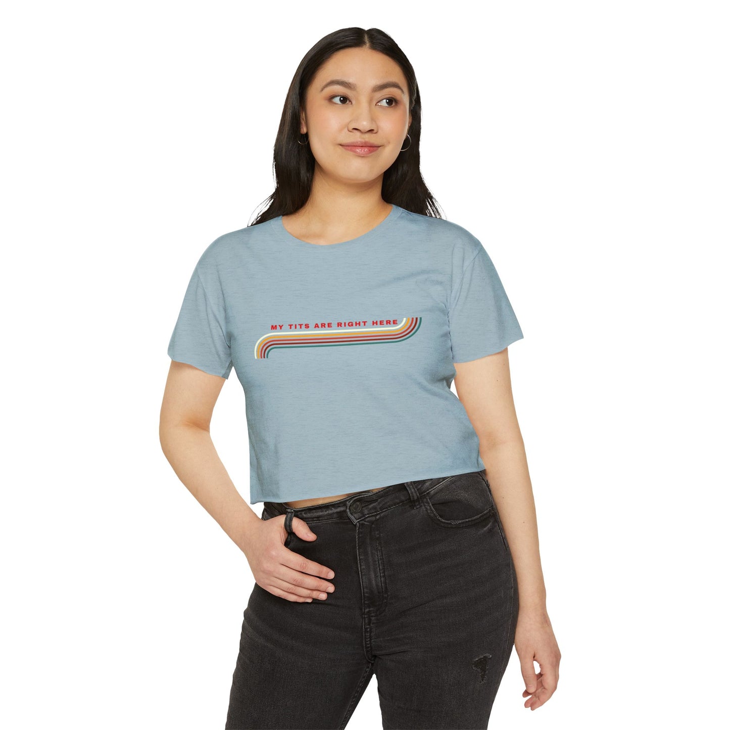 Eyes down here crop top