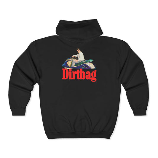 Dirtbag Snowmobile Zip Hoodie — Retro Rider Graphic Sweatshirt
